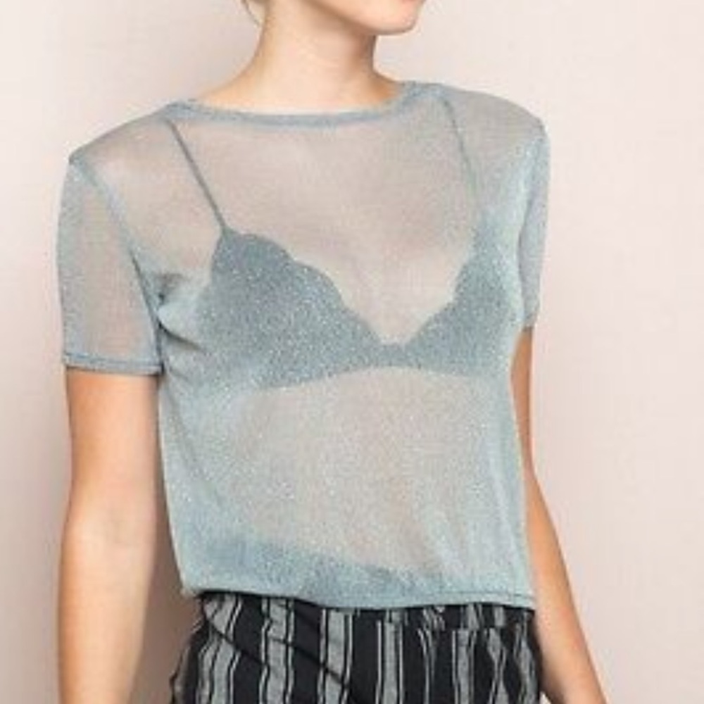 Sheer sparkly brandy Melville too